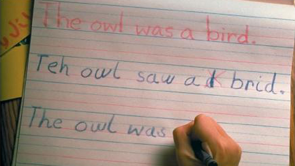 dyslexic handwriting example